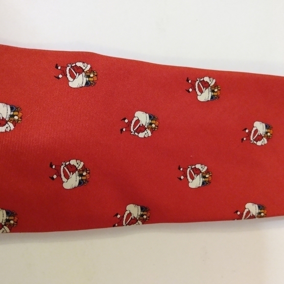 John Henry Vintage Santa Novelty 100% Silk Tie, Red Pre-owned - Picture 5 of 5